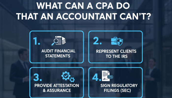 What can a CPA do that an Accountant can’t