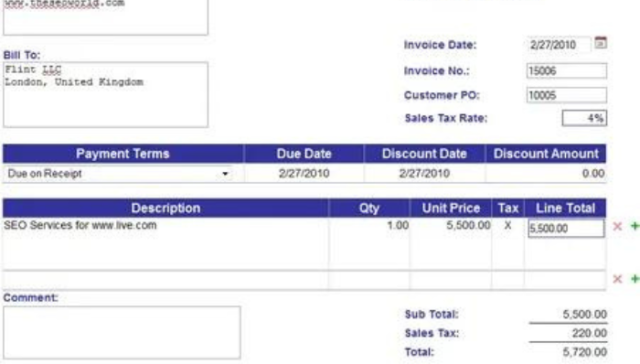 When Creating an Invoice Using Automated Sales Tax?