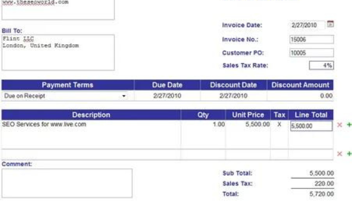 When Creating an Invoice Using Automated Sales Tax?